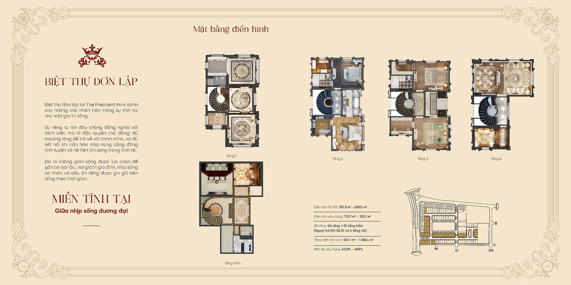 Layout biệt thự đơn lập The President Park